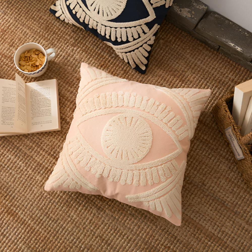 Boho-putetrekk med brodert øye