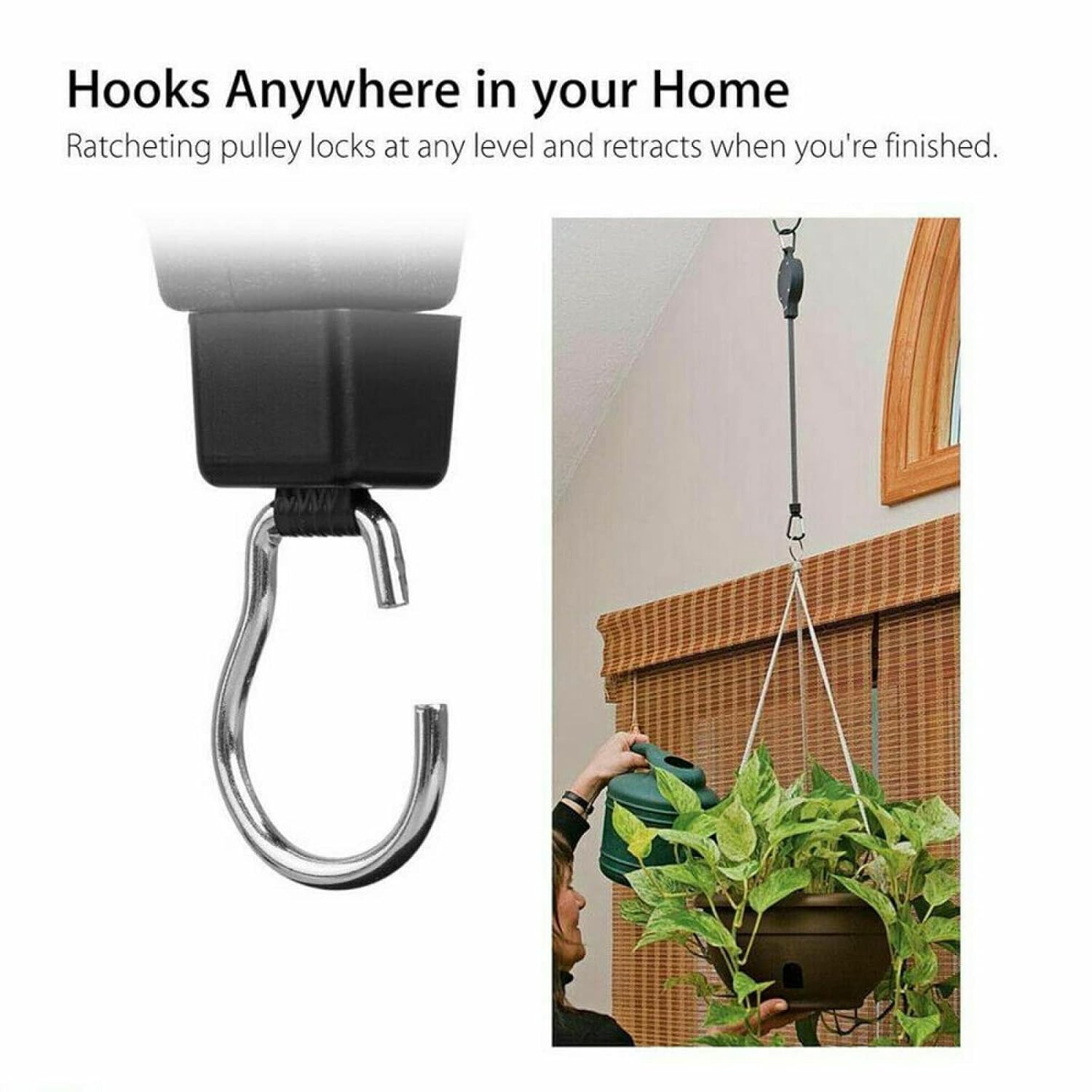 GlideHold® SuspensionHooks  1+1 GRATIS: Uttrekkbar Hengeplanter Opphengskroker