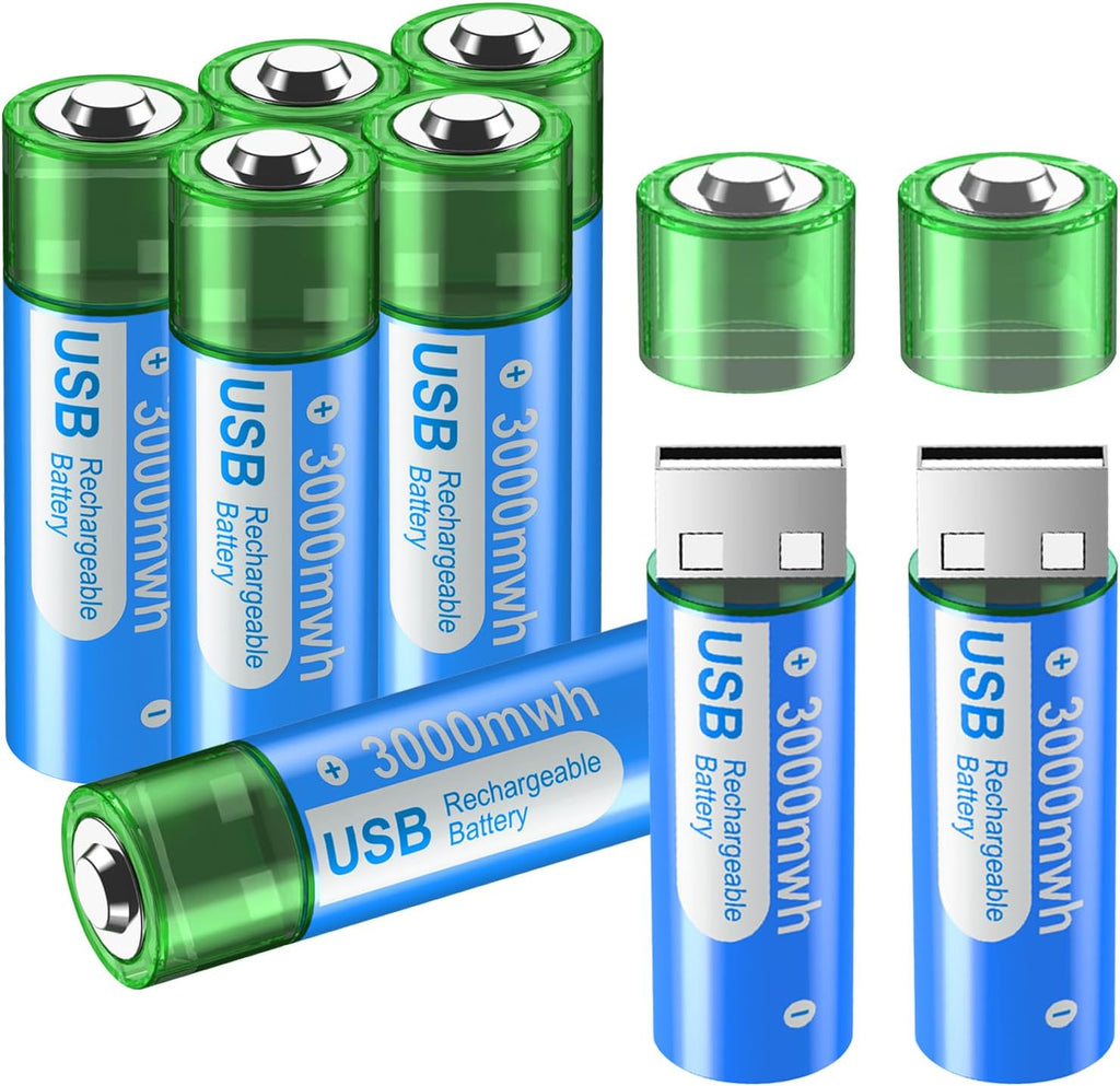 PowerLink oppladbare USB AA - batterier – Enkel lading - NordHjem