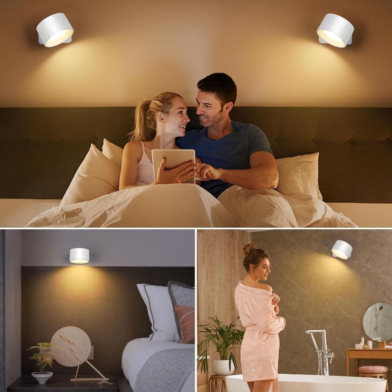Ledsen™ RotatingLamp 1+1 GRATIS: Roterende Trådløs LED Vegg Lampe