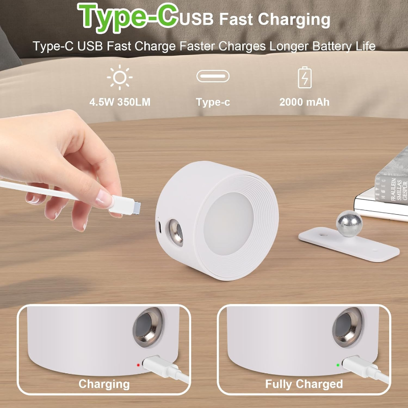 Ledsen™ RotatingLamp 1+1 GRATIS: Roterende Trådløs LED Vegg Lampe