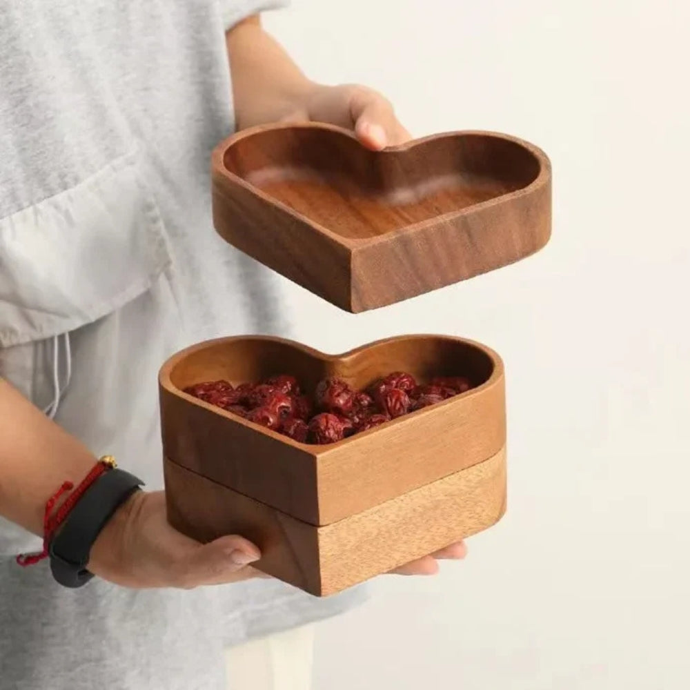 Rustikke hjerteformede snacksfat | 4 stk