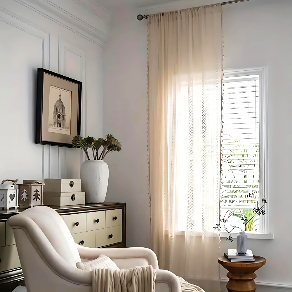 Elegant heklet boho-gardin