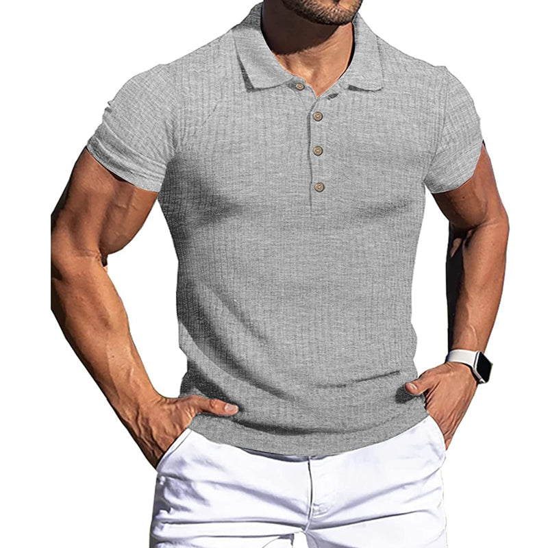 Ensfarvet golf T-shirt til mænd