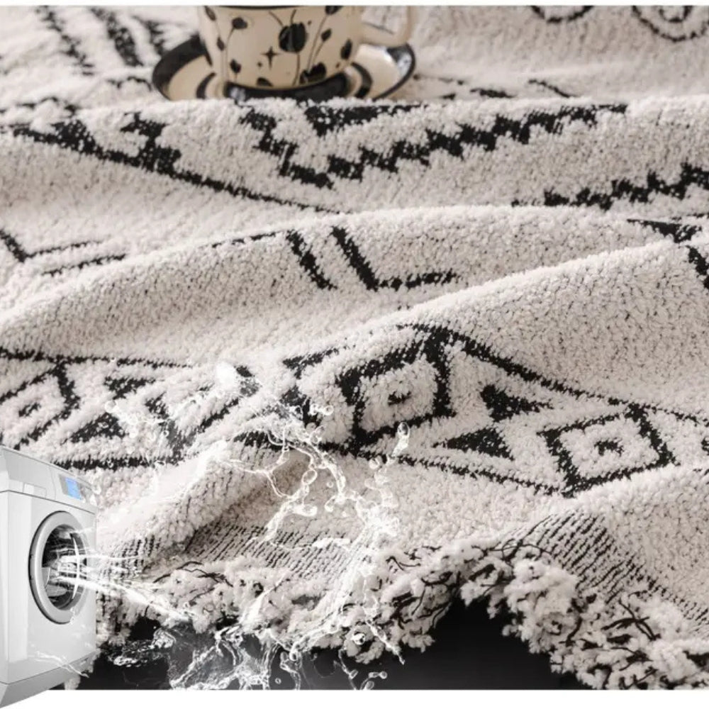 Sofatrekk med geometrisk boho-mønster