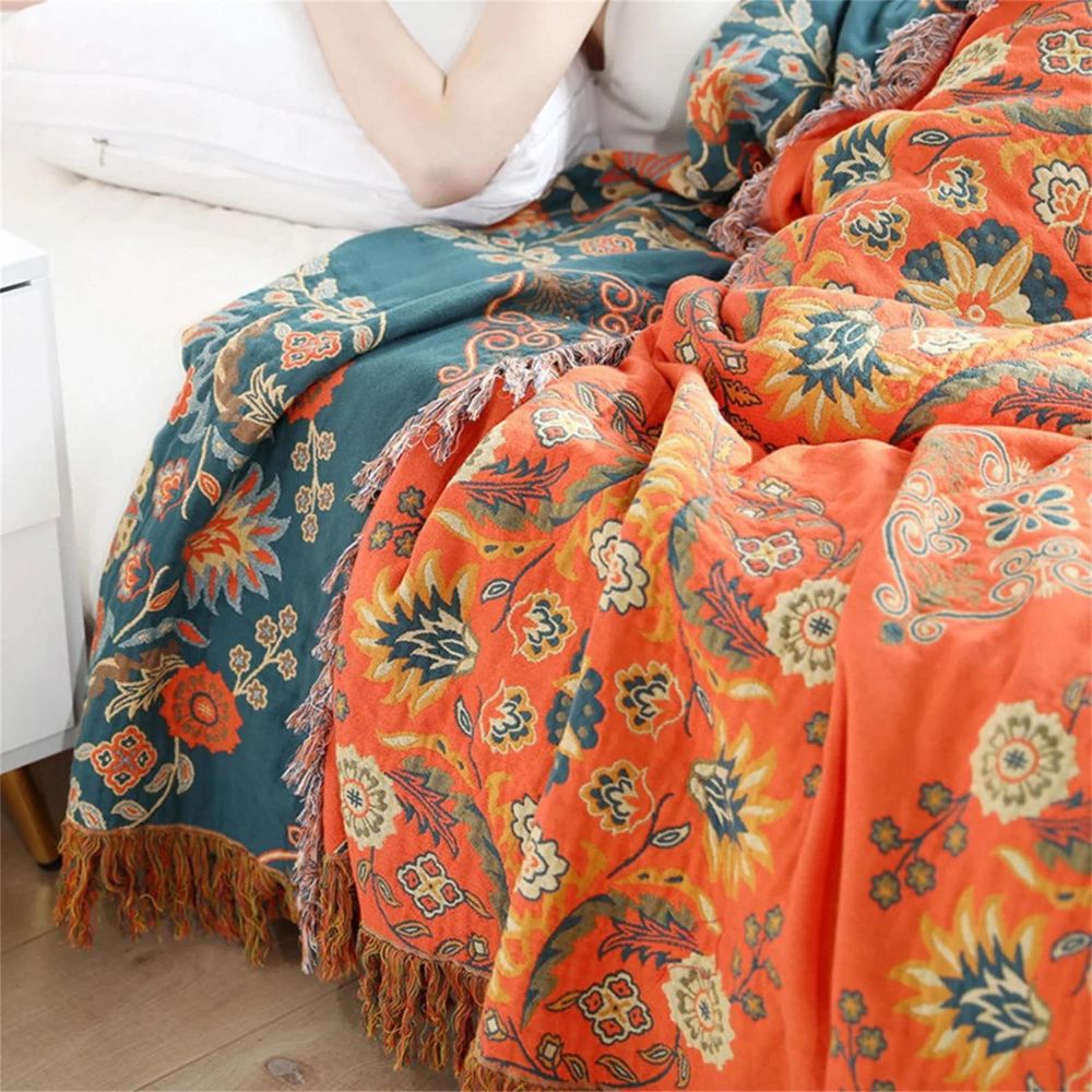 Marigold vendbart bomullspledd