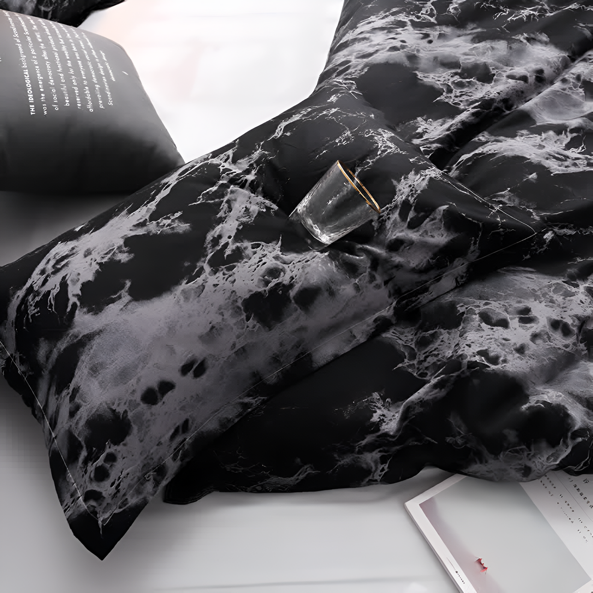 Luxe Black Marble | Dynetrekksett i 3 deler
