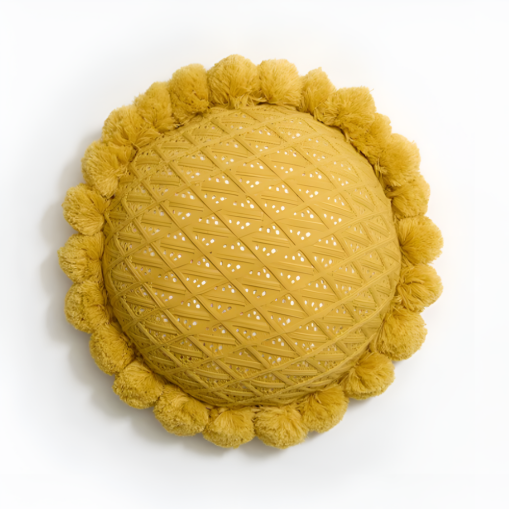 Elegant solsikkepute med pomponger