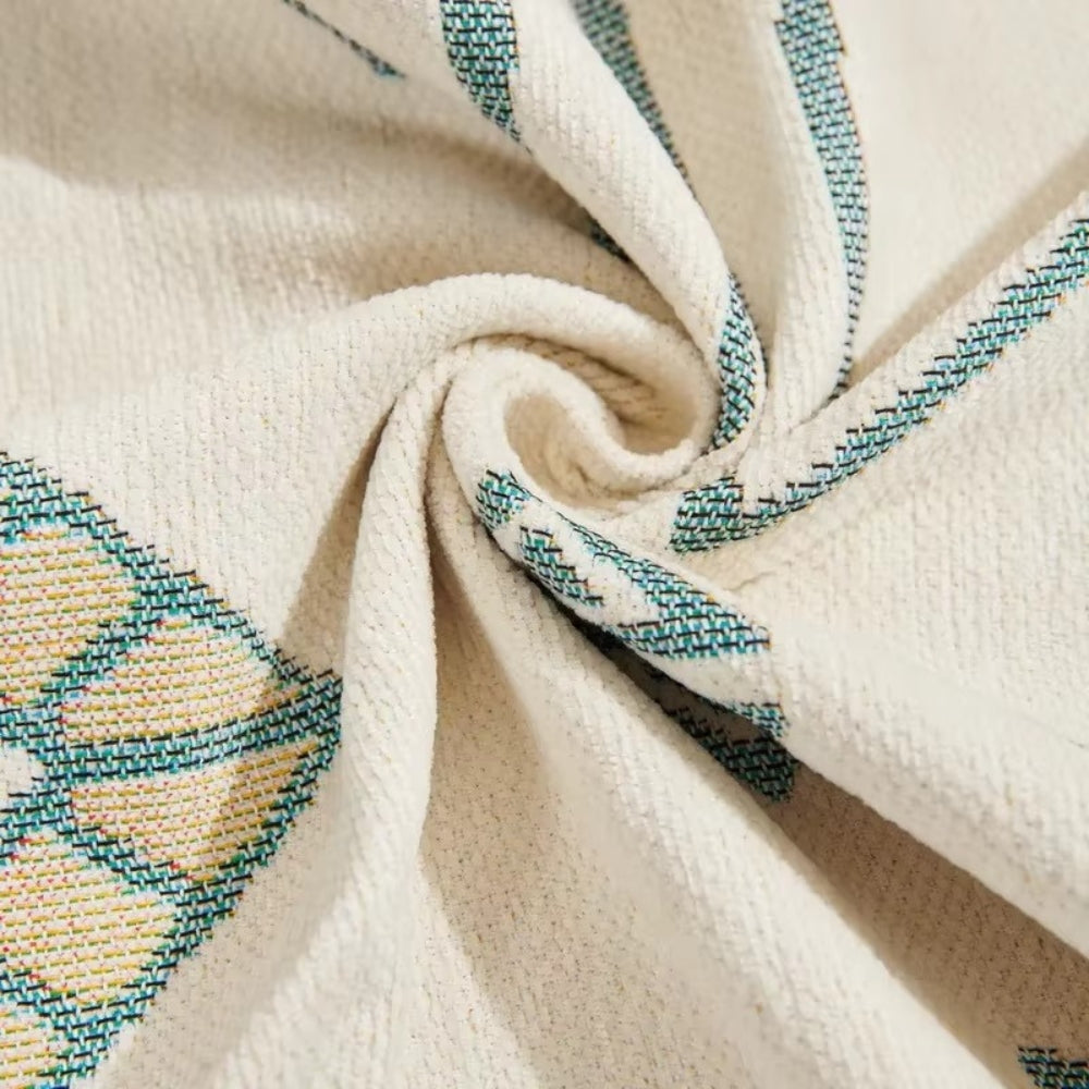 Meringue chenille-sofatrekk med geometrisk mønster