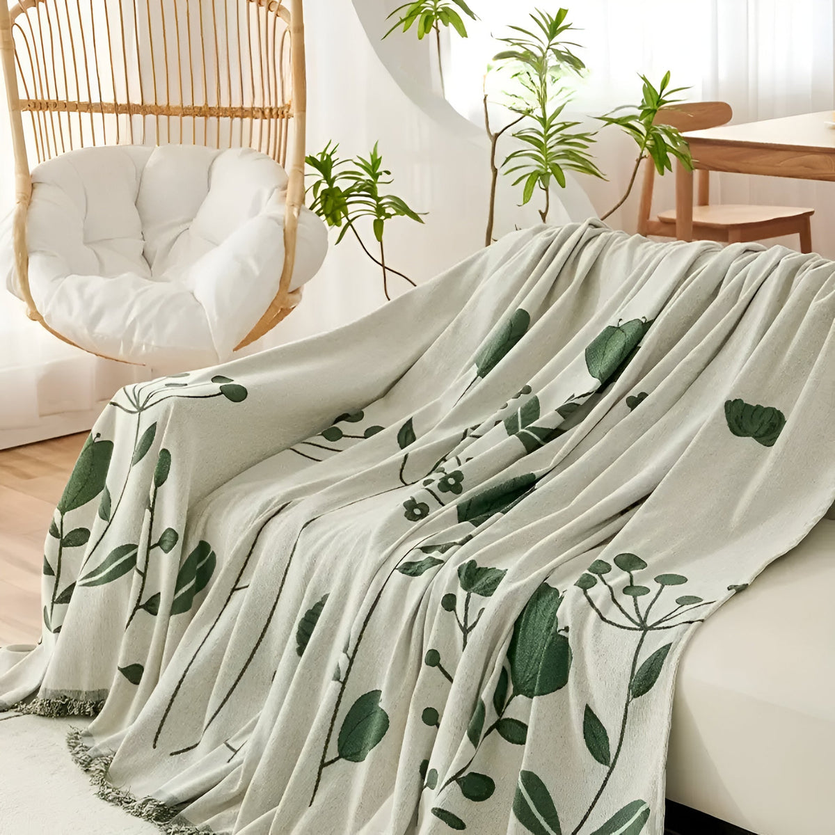 Moderne vendbart sofatrekk med blomster