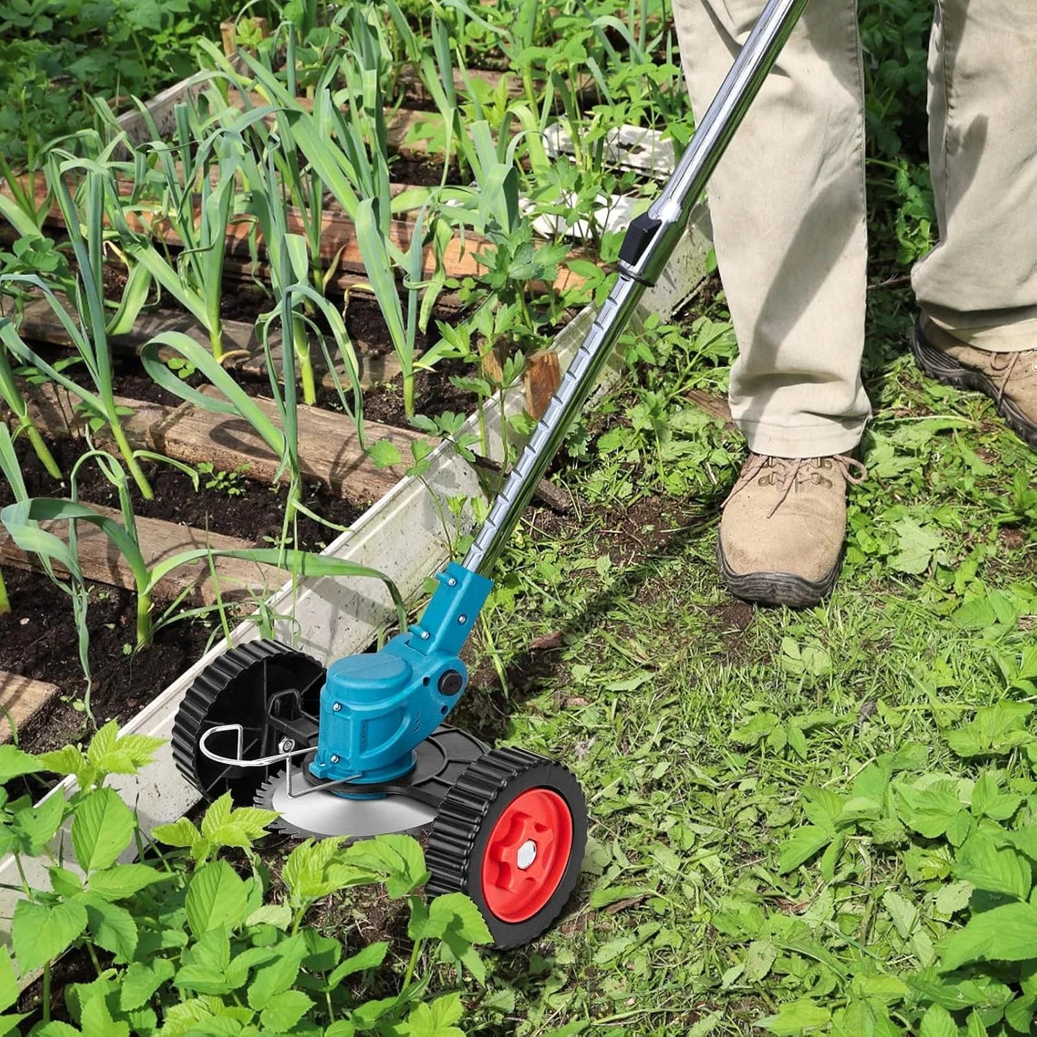 Trådløs og sammenleggbar gressklipper 36 V – justerbar høyde, hjul og 3 bladtyper