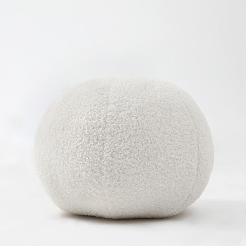 Ballformet plysjpute i bouclé