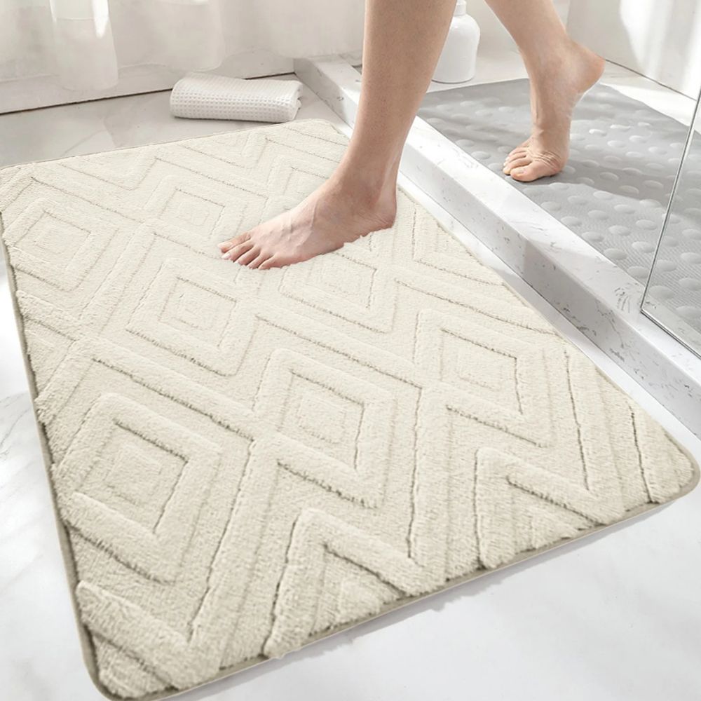 Badematte i diamantjacquard