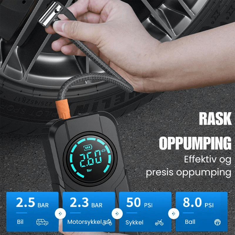 OmniPump™ Pro: 4 - i - 1 bærbar luftkompressor og nødverktøy - NordHjem