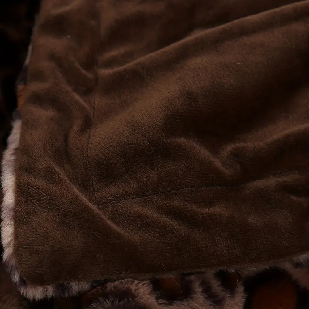 Pledd med leopardmønster