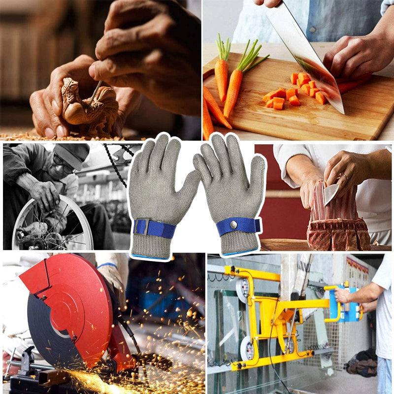 Rustfritt stål mesh metall arbeidsbeskyttelseshansker