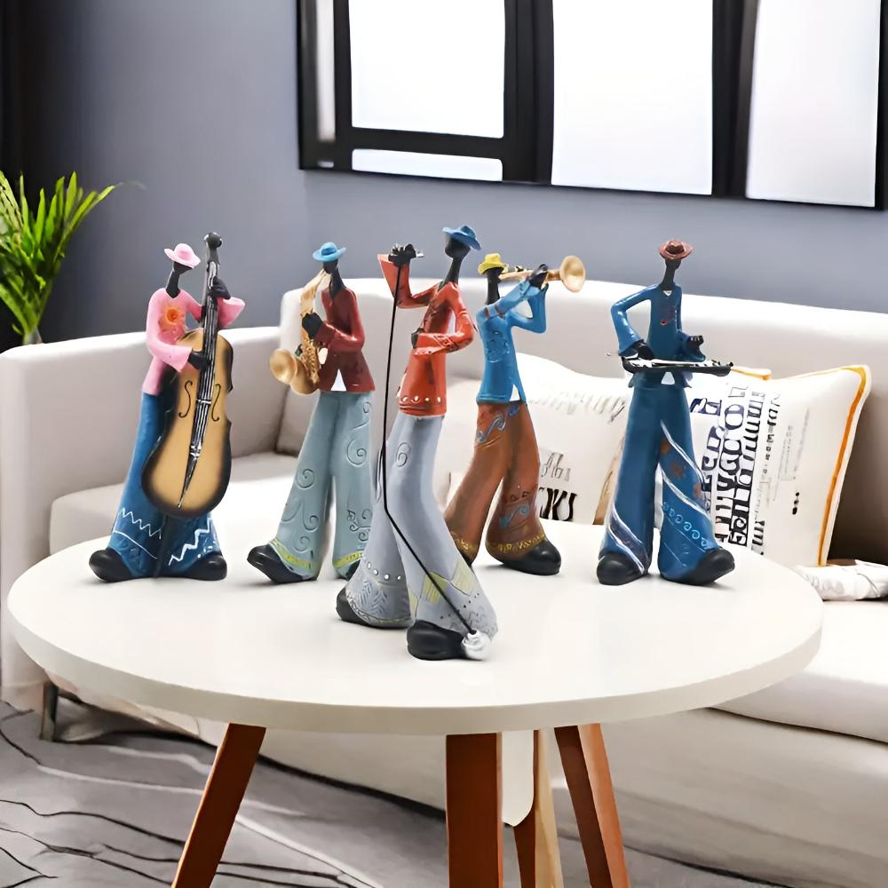 Resinfigur av jazzband