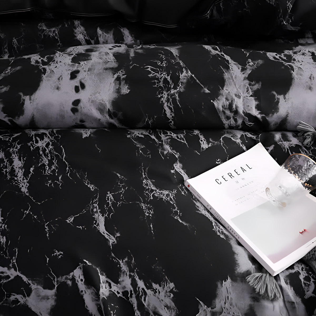 Luxe Black Marble | Dynetrekksett i 3 deler