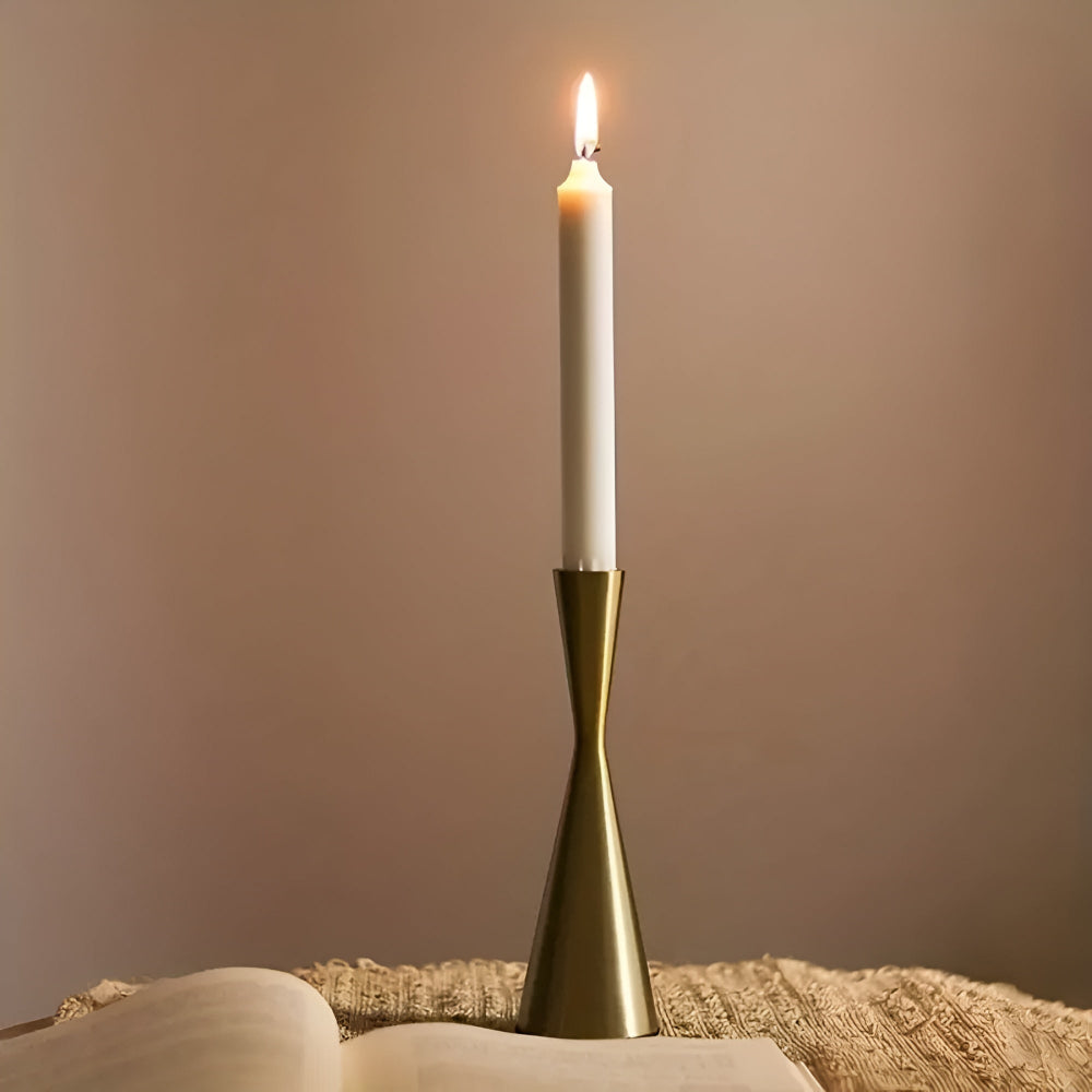 Elegante nordiske messinglysestaker | Sett med 3
