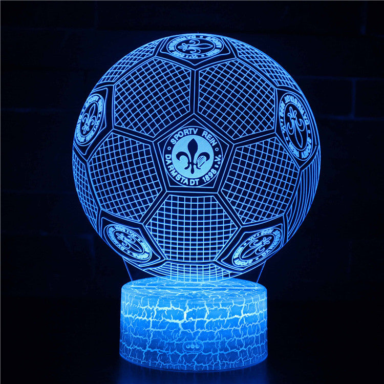 Fotball 3D Illusjon LED-Lampe - Nattlampe - Badge