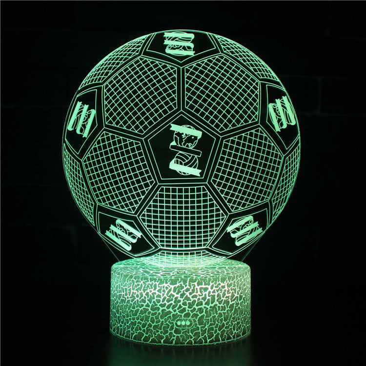 Fotball 3D Illusjon LED-Lampe - Nattlampe - Badge