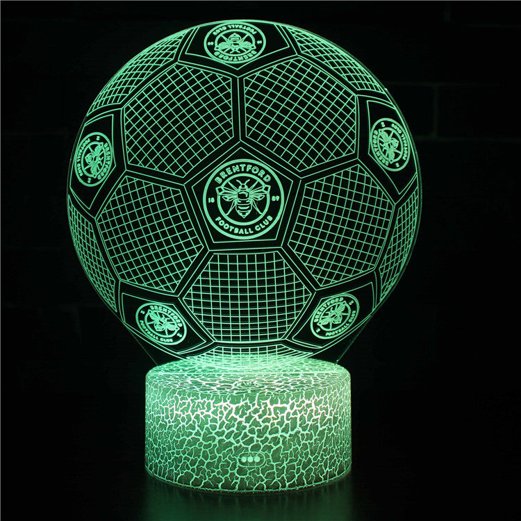 Fotball 3D Illusjon LED-Lampe - Nattlampe - Badge