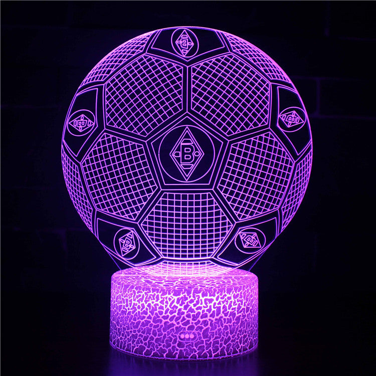 Fotball 3D Illusjon LED-Lampe - Nattlampe - Badge