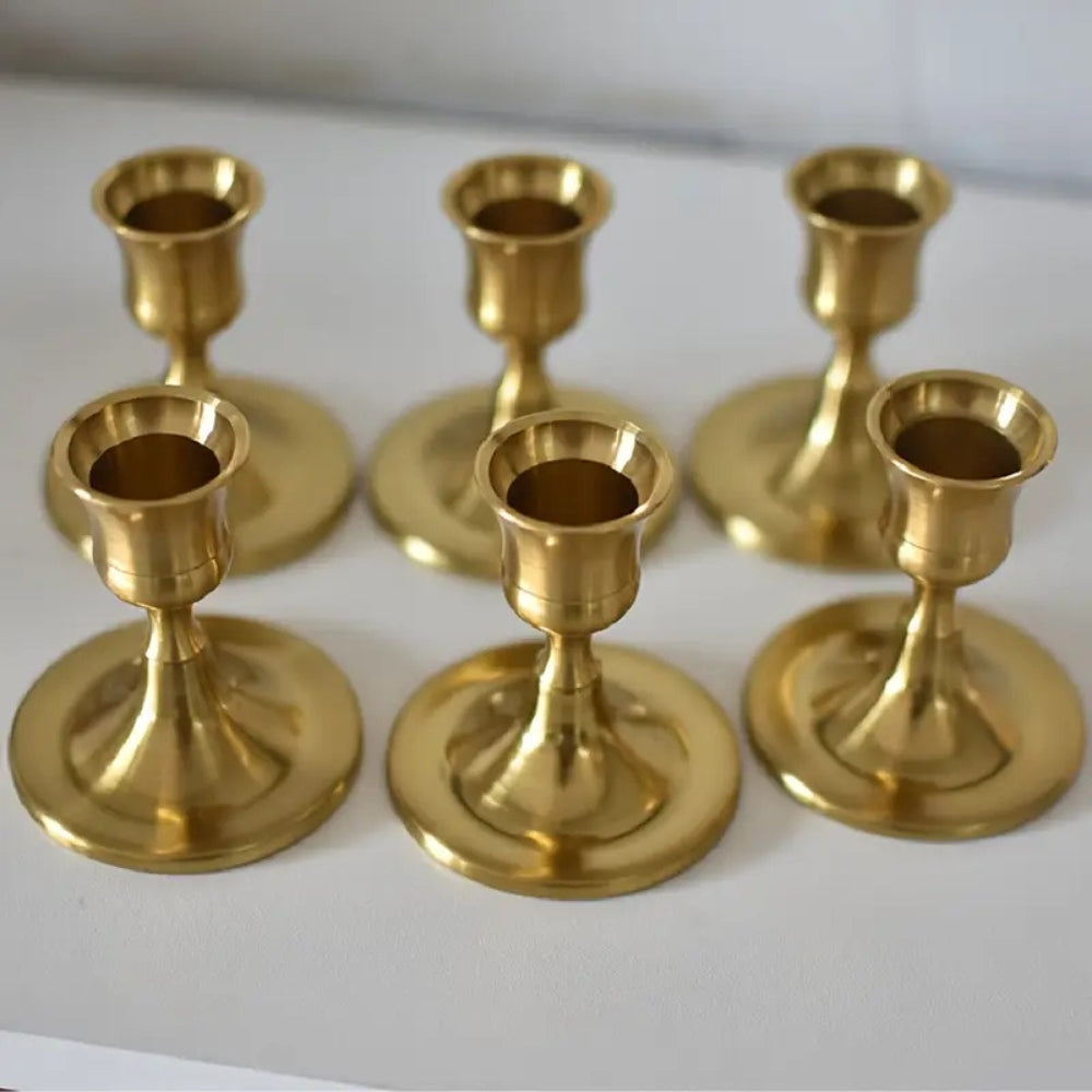 Skinnende vintage lysestaker | Sett med 2