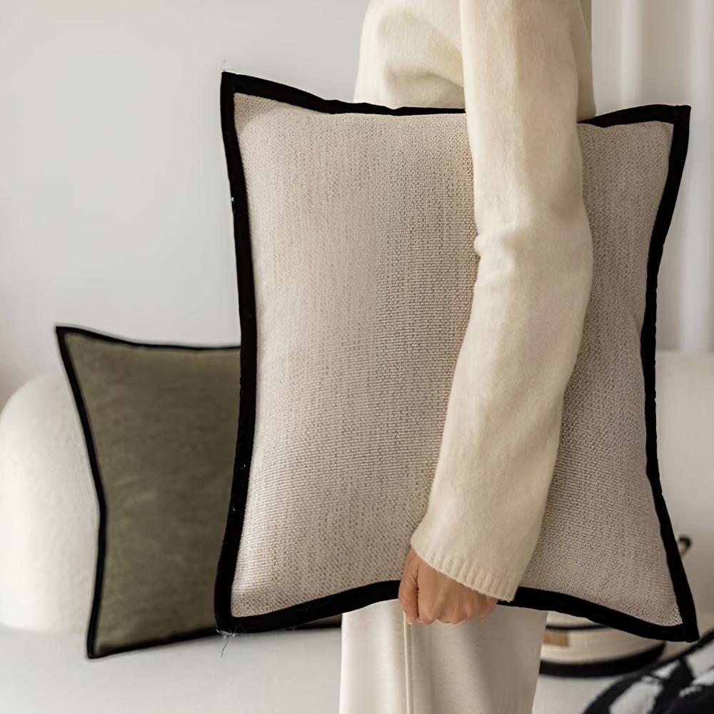 Fransk vintage-inspirerte putetrekk – Svart Edge Retro Grønn