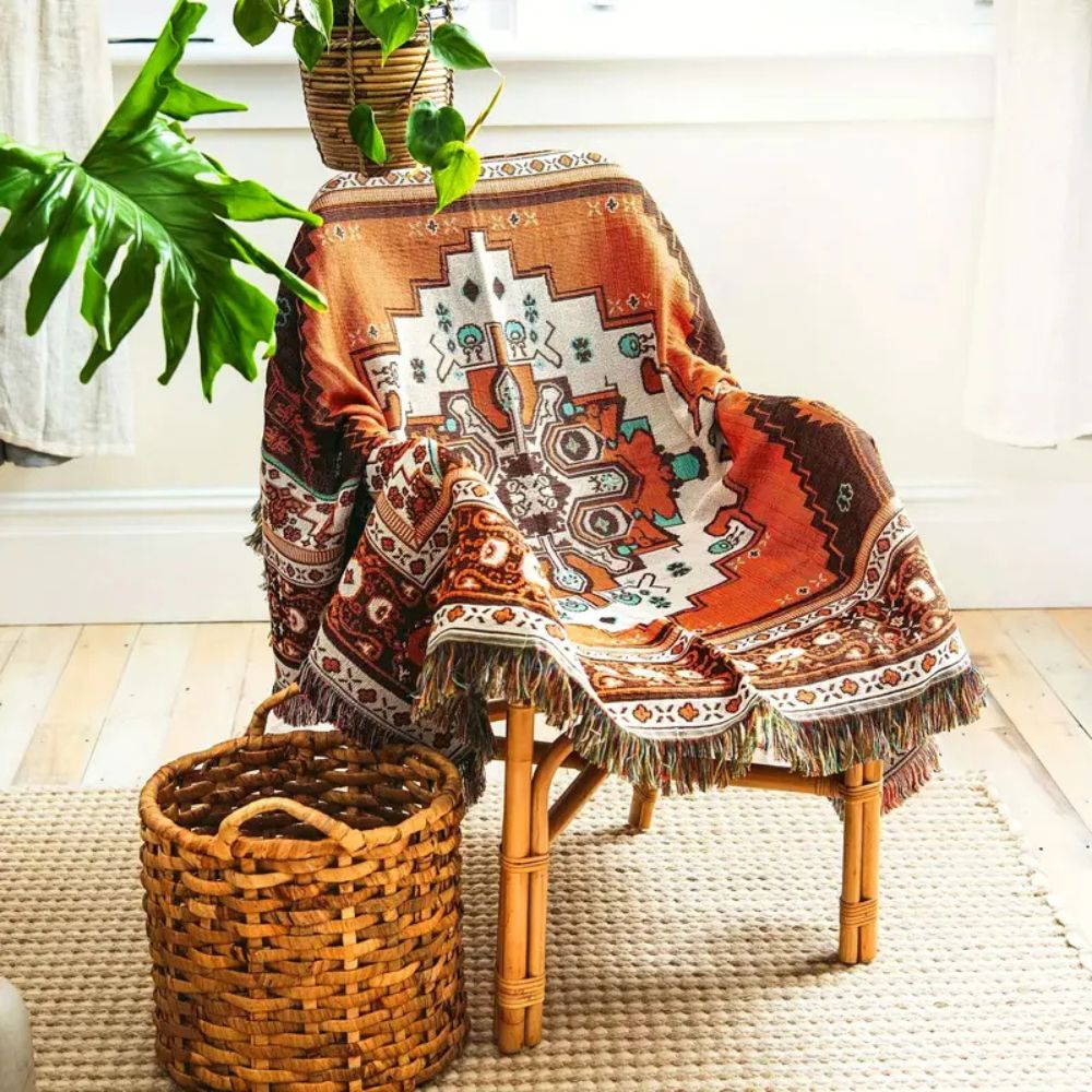 Elegant boho-pledd med mønster