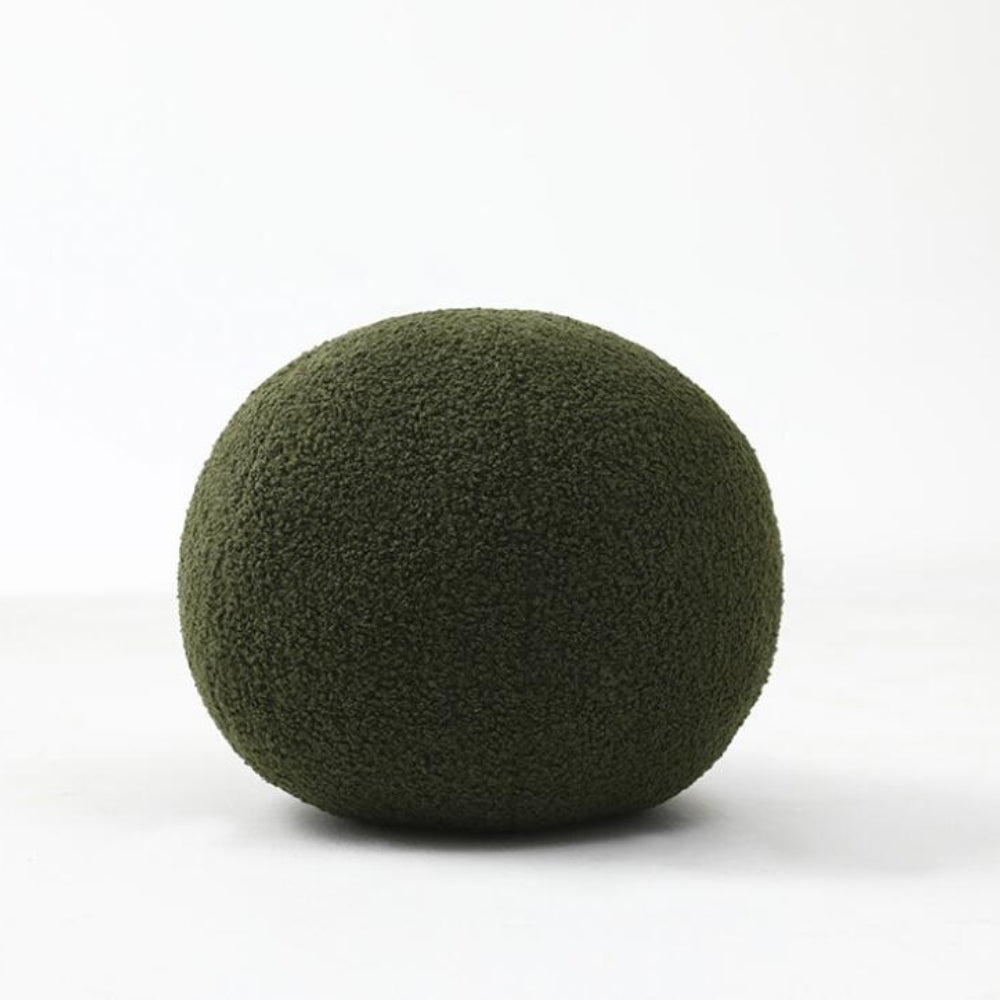 Ballformet plysjpute i bouclé