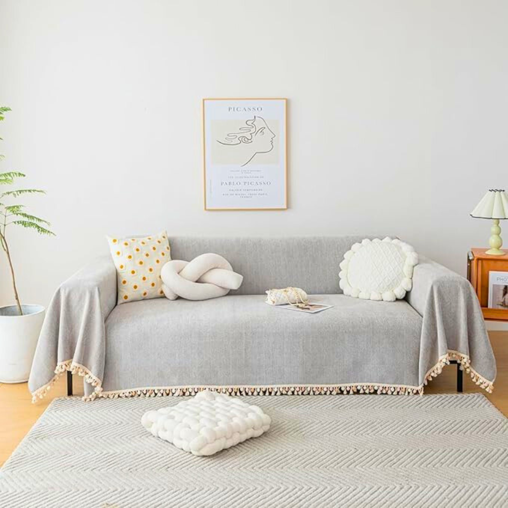 Elegant plysjtrekk til sofaen