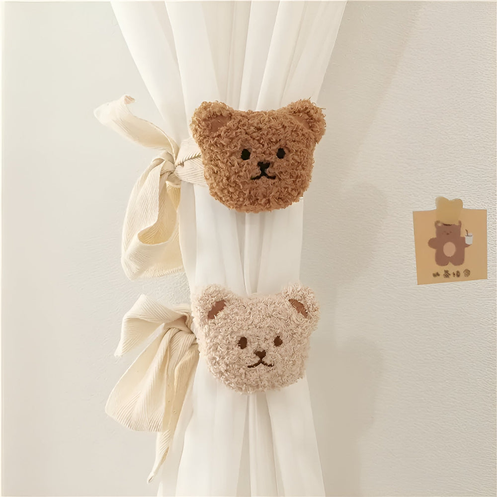 Gardinstropper med bamsemotiv – Chocolate Brun