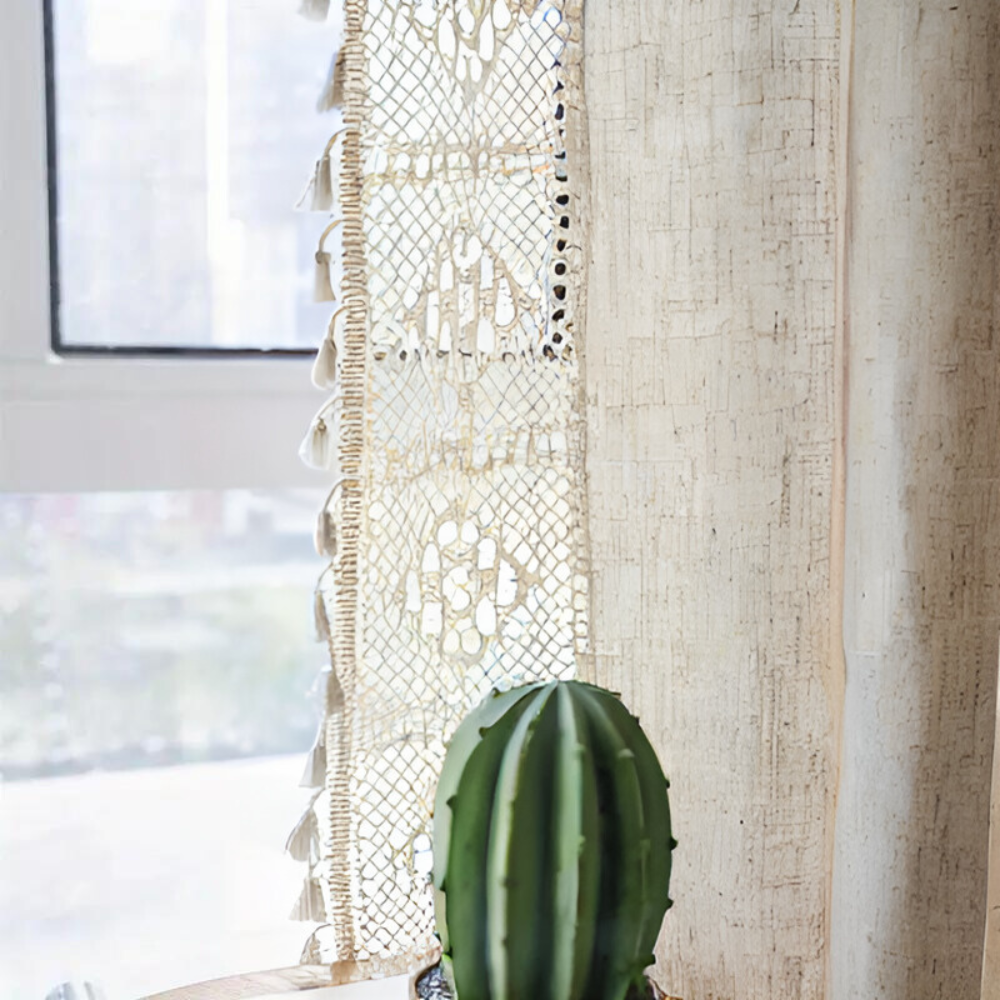 Geometrisk lingardin i landlig stil