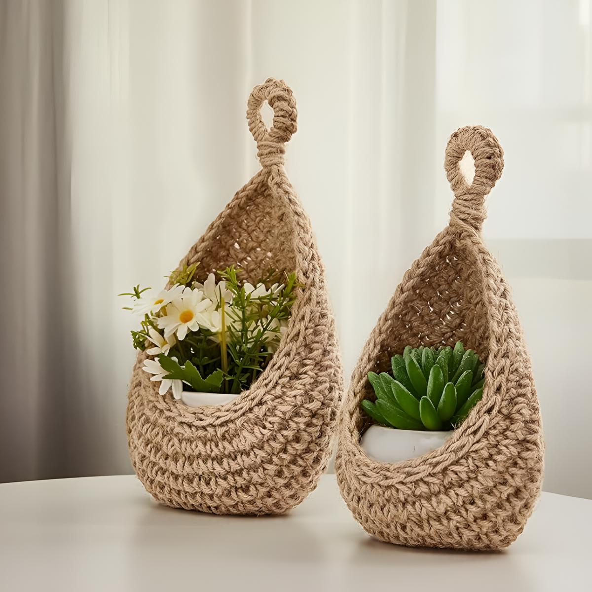 Håndlaget boho-hengekurv