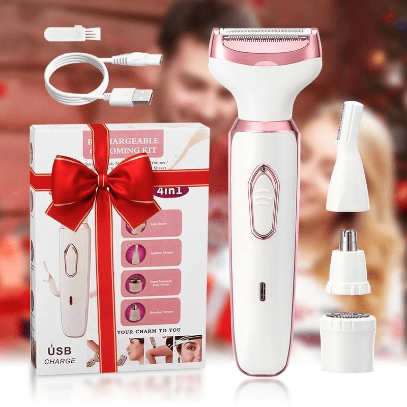 4 - i - 1 Elektrisk Bikini Trimmer & Barbermaskin for Kvinner – Glatt, Smertefri & Sikker Hårfjerning - NordHjem