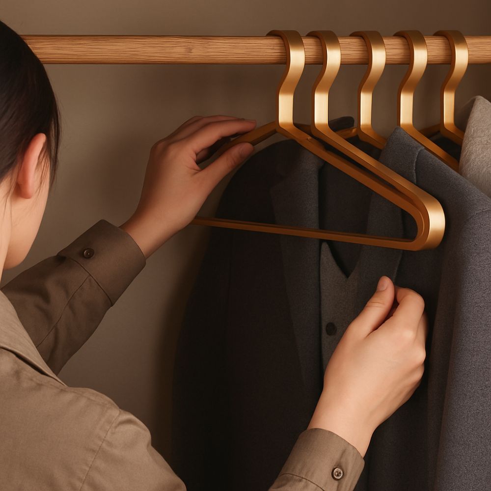 Slanke kleshengere i metallegering – Gull Finish