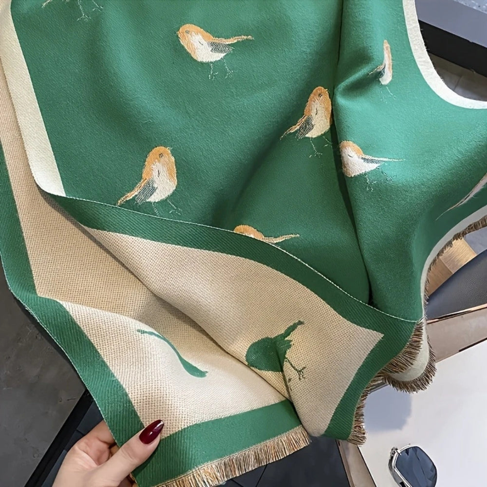 Aviary pustende sjal i fuglejacquard