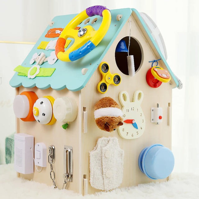 Kletshuts™ BusyHouse: Multifunksjonell Montessori Tre Opptatt Hus