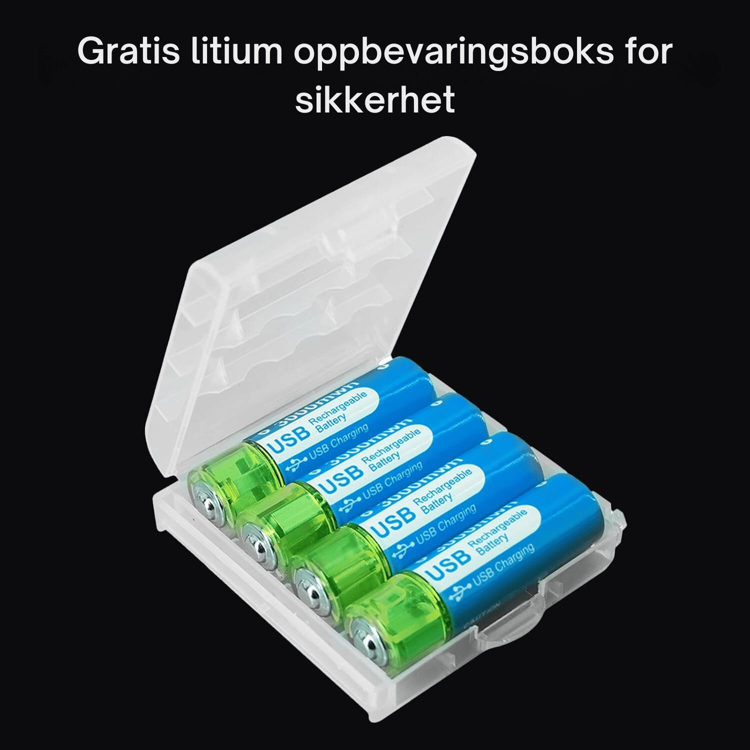 PowerLink oppladbare USB AA - batterier – Enkel lading - NordHjem