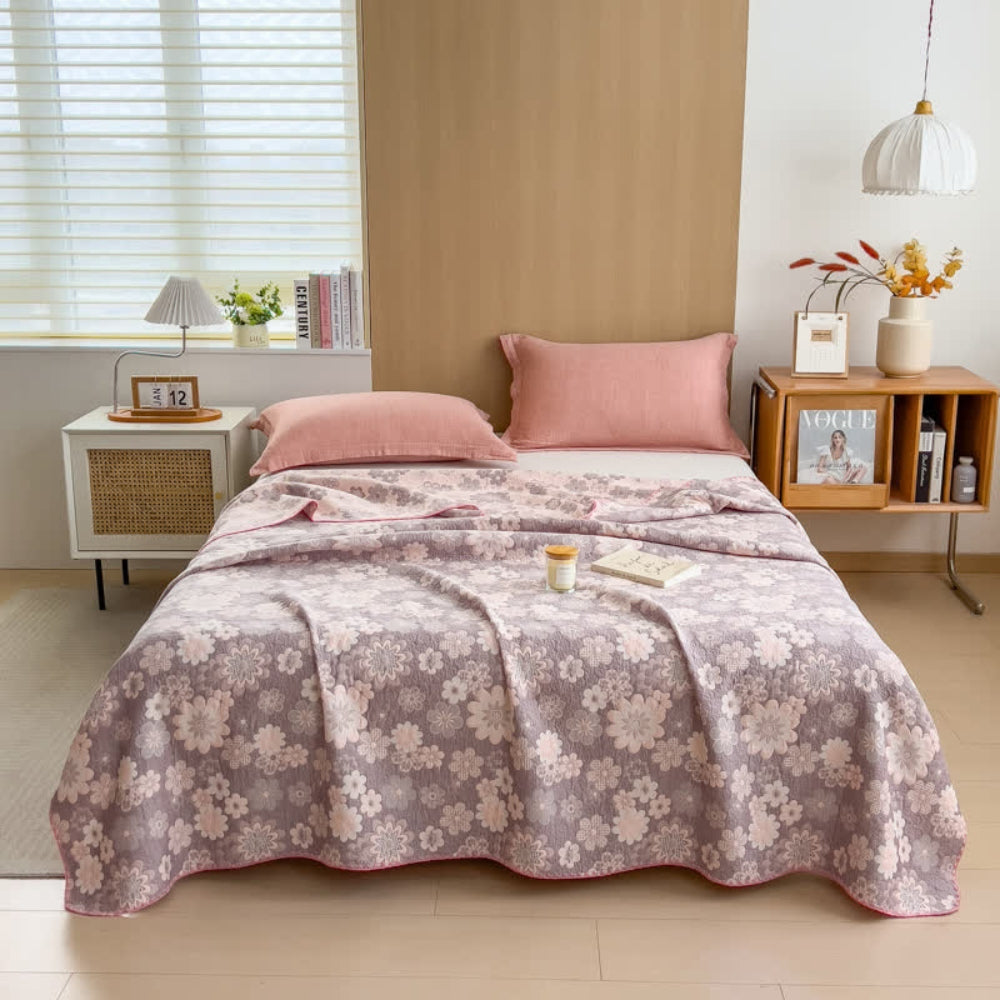 Reverie bomullsgaspledd med blomster – 30"x59.06"