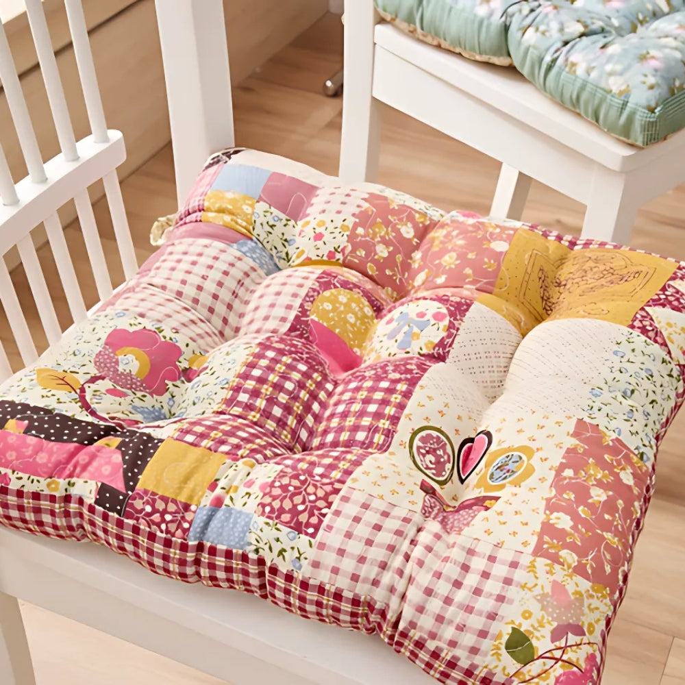 Tykke boho-seteputer med blomster