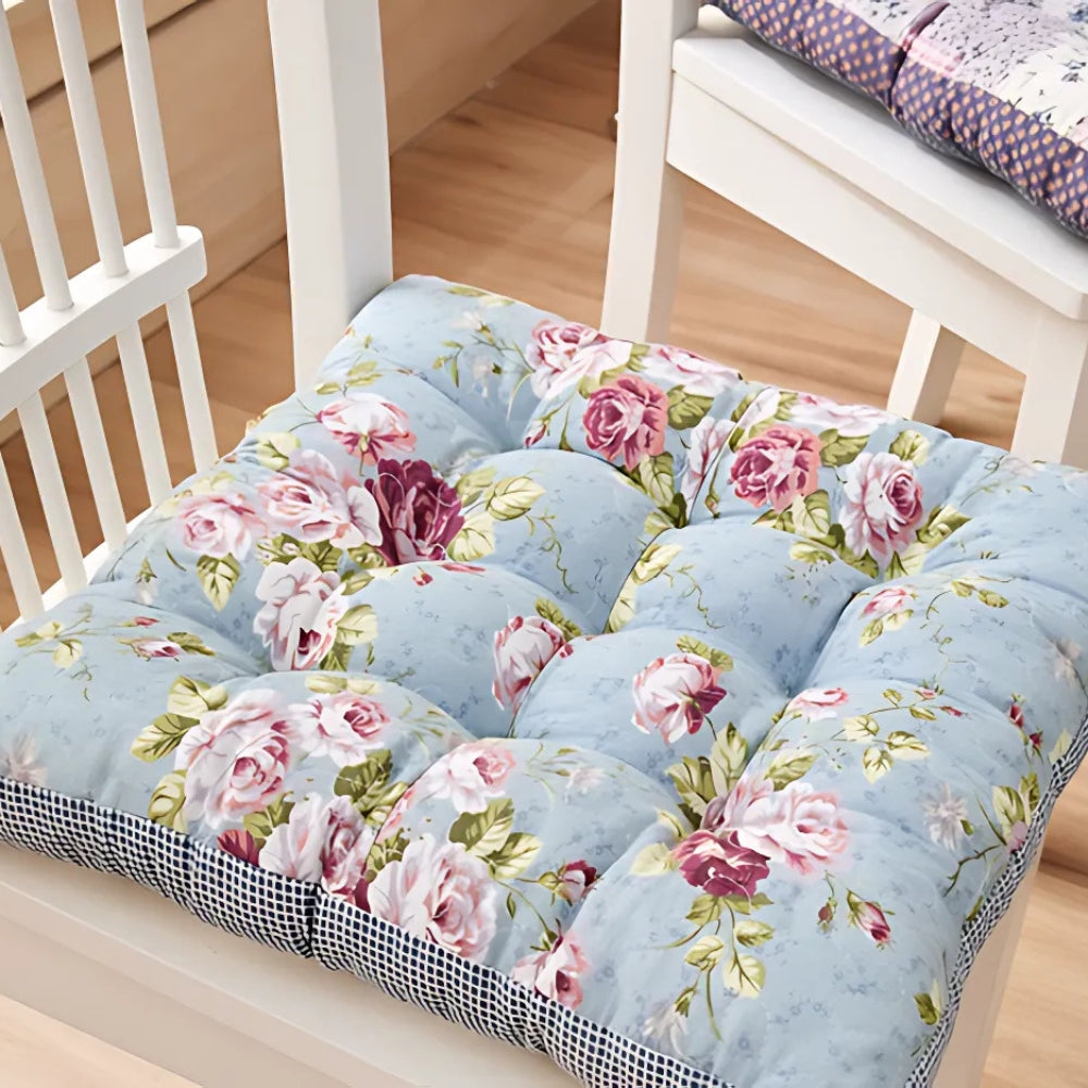 Tykke boho-seteputer med blomster – Patchwork Rosé