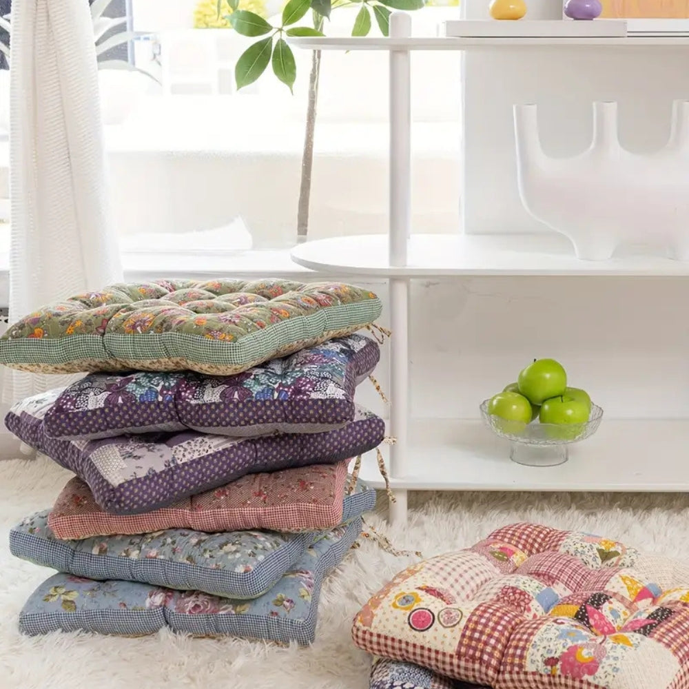 Tykke boho-seteputer med blomster