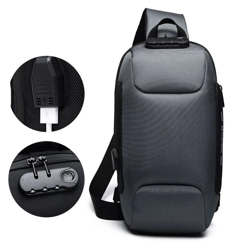 Tyverisikker Crossbody Bag med USB - ladeport - NordHjem