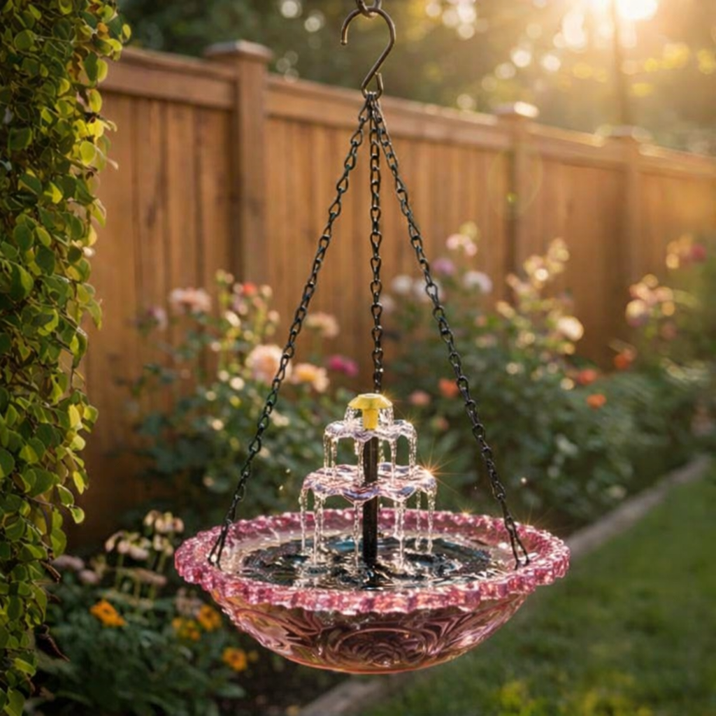 BirdbathFountain - Solcelledrevet Hengefuglebad Lagdelt Fontene