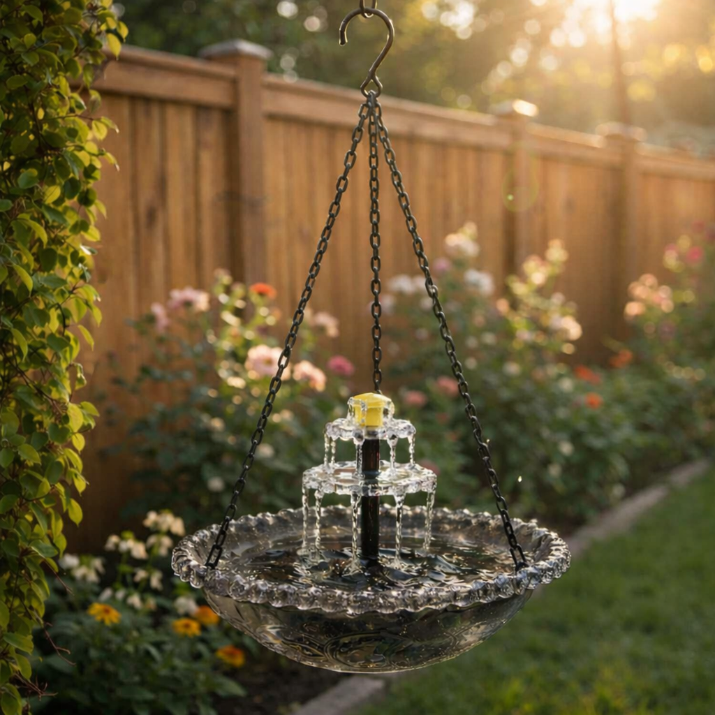 BirdbathFountain - Solcelledrevet Hengefuglebad Lagdelt Fontene