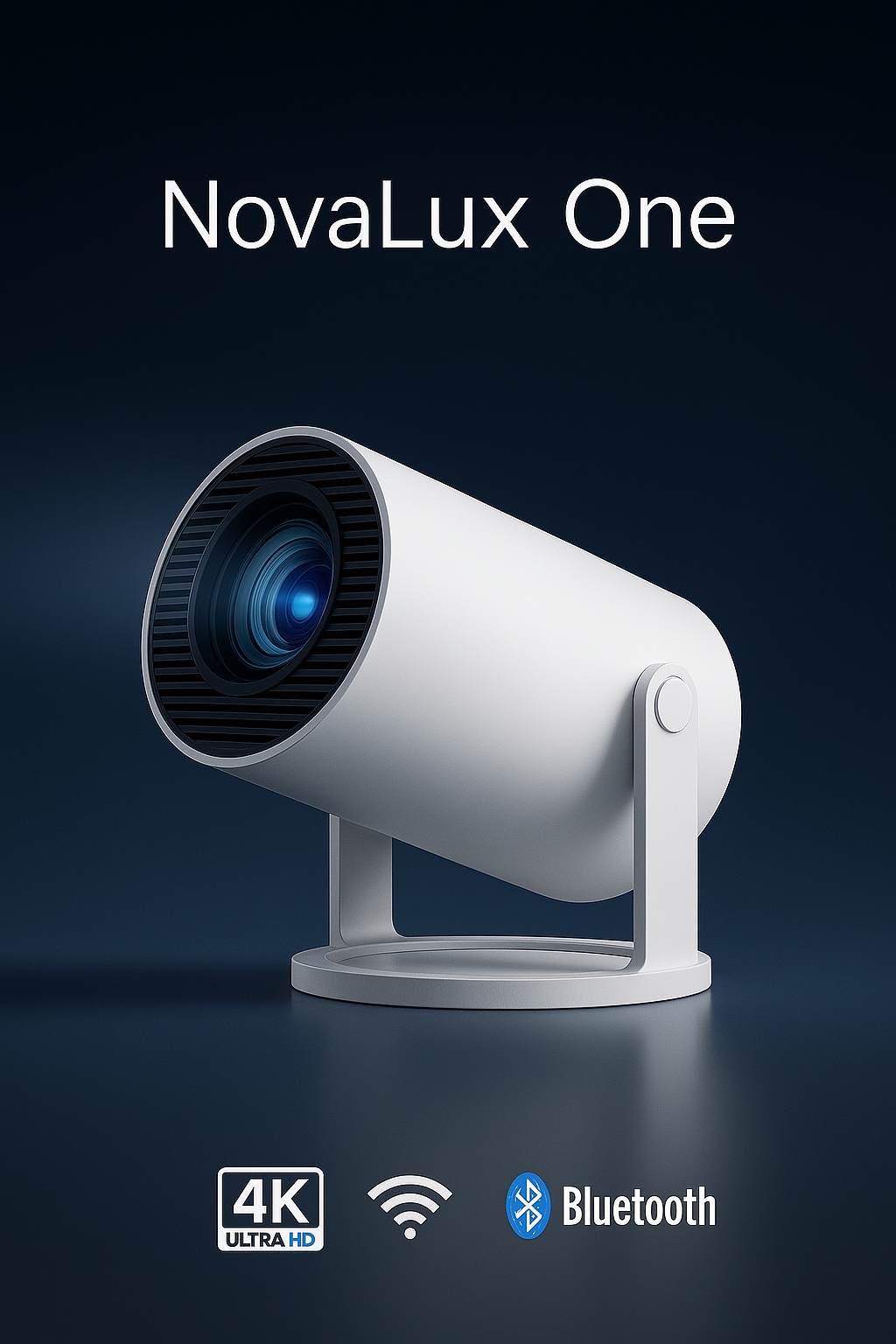 NovaLux One – Smart miniprojektor med 4K, WiFi og Bluetooth (2025 modell)