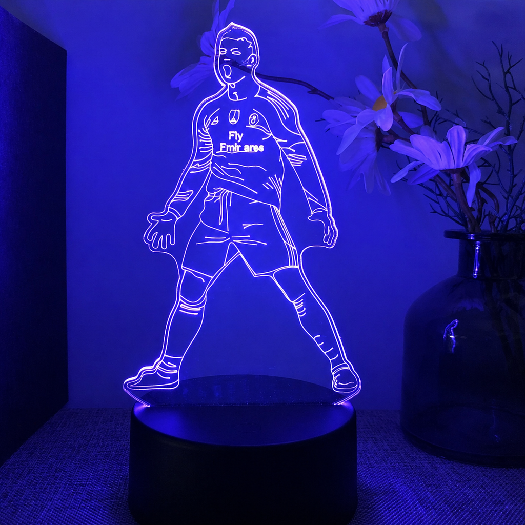 Ronaldo 3D Illusjon LED-Lampe - Nattlampe