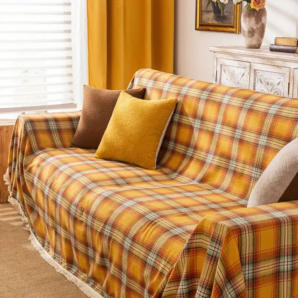 Sofatrekk med høstlig kastanjerutet mønster – Chestnut Plaid